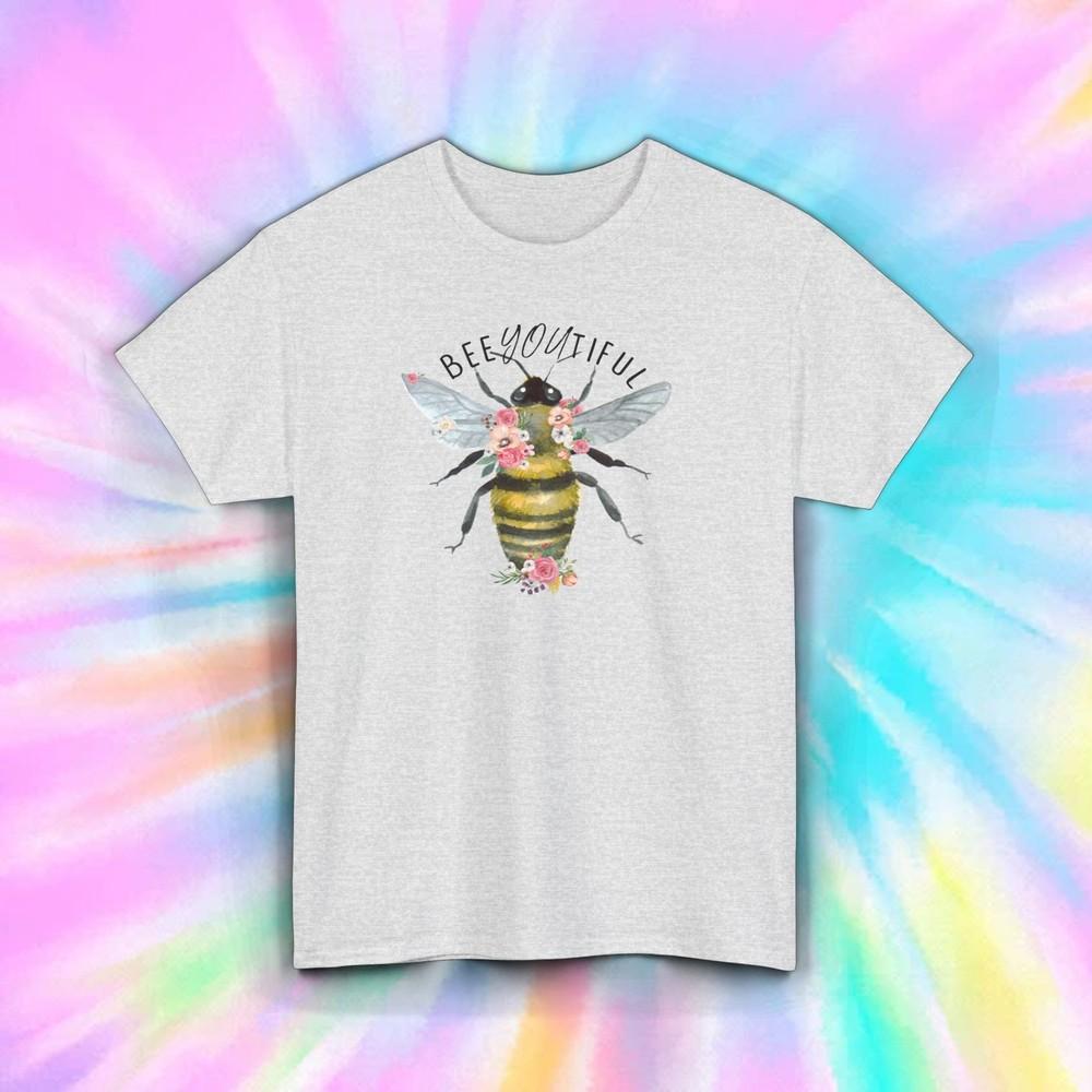 

BeeYOUtiful T-Shirt | Cute Floral Bee Design | Positive Message | S-5XL 4XL