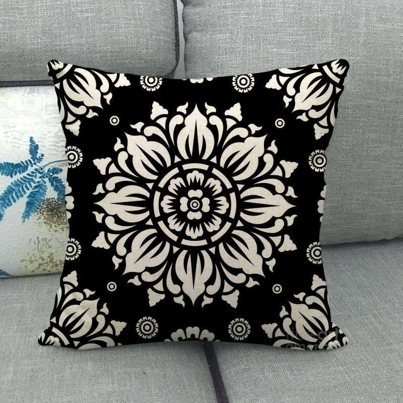 Bohemian Geometric Patterns Digital Printing Short Plush Pillow Covers For Car Sofa Office Cushion Cover Home Goods