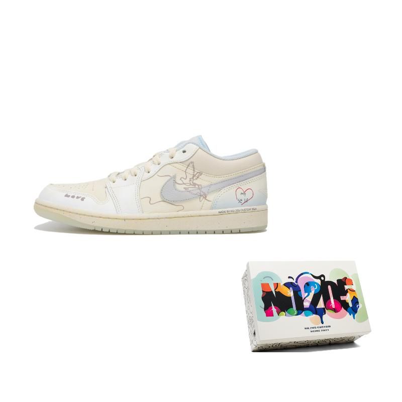 

Jordan Air Jordan 1 Cushioning Breathable Lightweight Low top Vintage Basketball Shoes Men s Ecru HJ5999-400(Team24-) 40.5