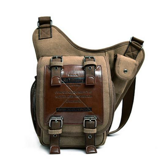 Men's Trendy European Fashion Multi-Compartment Canvas Messenger Bag
