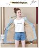 Women's Slim Plush Windbreaker - Large, Mid-Length, Waist-Hugging, New for Autumn/Winter 2023