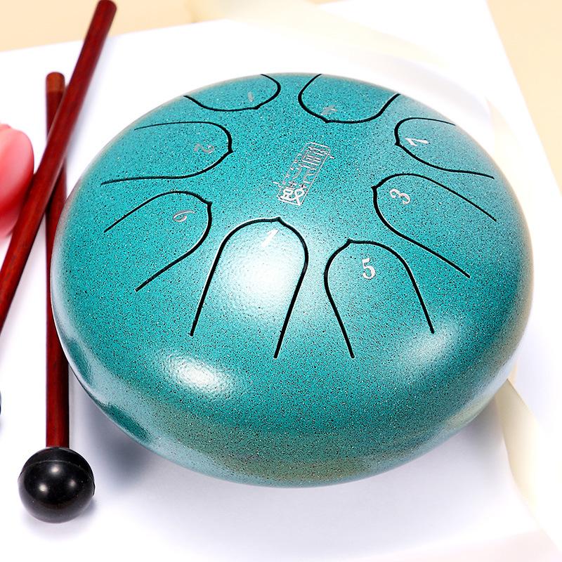 6 Inch 8 Note Tongue Drum Sound Therapy Steel Tongue Drums Healing Professional Percussion Music Instrument Accessories Children's Musical Taiko Drum
