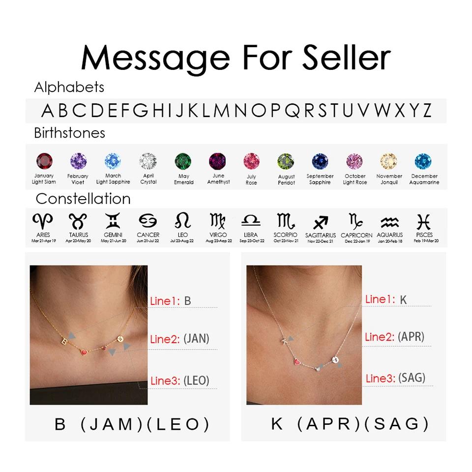 EManco Dropshipping Personalized Jewelry Colorful Rhinestone Necklace Diy Letter Heat Charm Constellations Necklace for Women