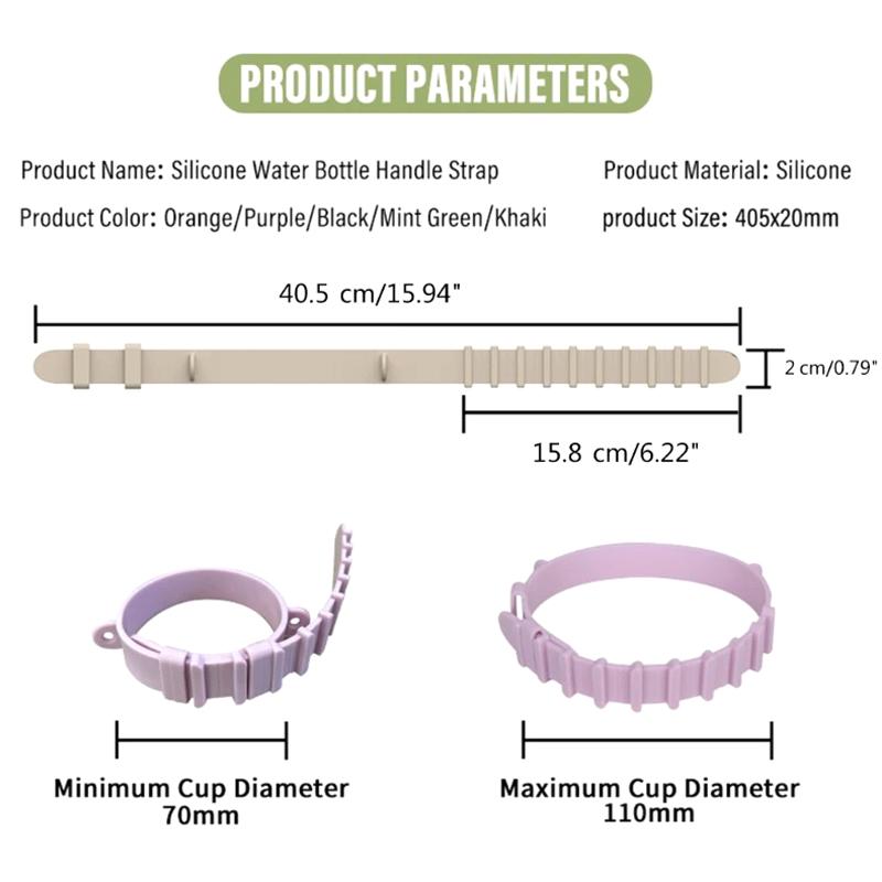 Water Bottle Handle Silicone Sling Holder With Shoulder Strap Fit Most Bottles Universal Bottle Lanyard Adjustable Strap