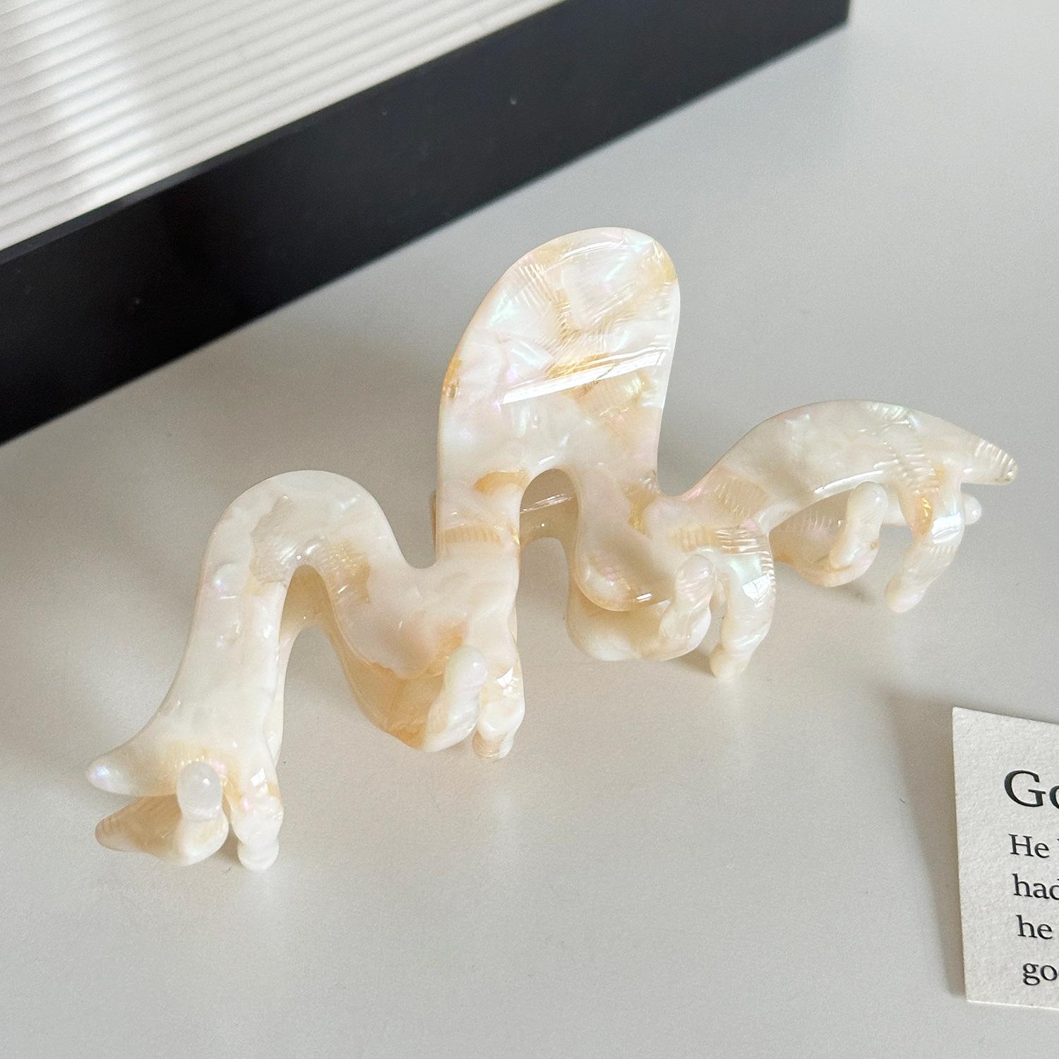 

И Прочный Элегантный 3мм Ацетатный Волнистый Зажим для Волос для Шикарного Вида и Комфорта оранжевый