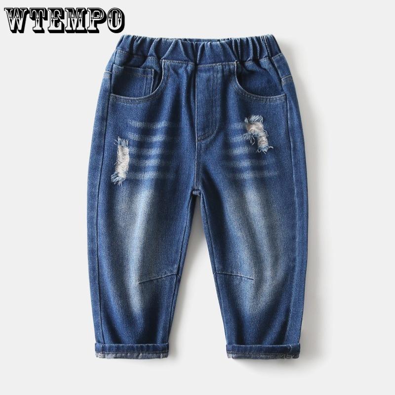 

Children s Clothing Jeans Boys Long Pants Baby Ripped Style Jeans Trendy 140