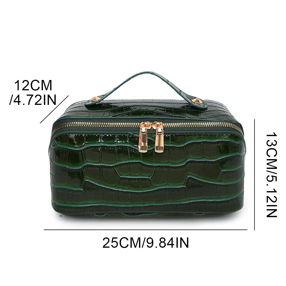 Large Capacity Makeup Storage Bags PU Leather Waterproof Cosmetic Bags Women Simple Travel Skincare Organizer Portable Wash Bags