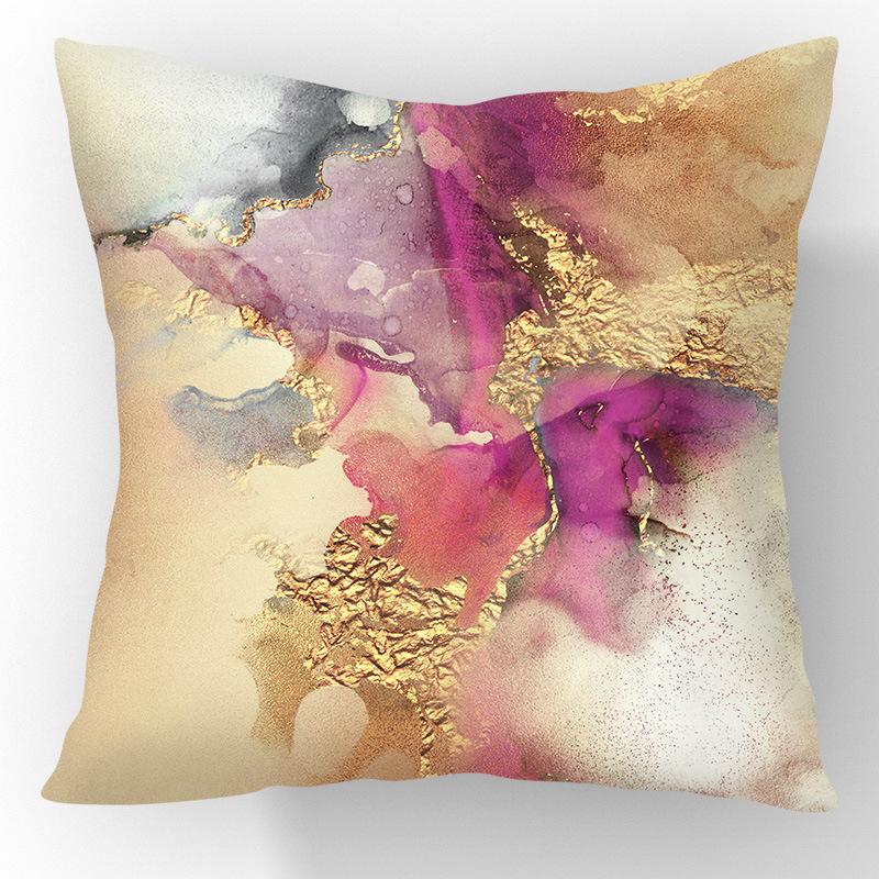 Nordic Gilt Sofa Pillow Short Plush Printed Car Pillow Soft Living Room Decoration Pillow