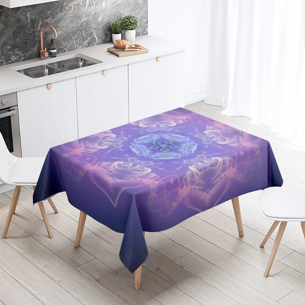 Waterproof Rectangle Tablecloth Geometric Mandala Floral  Wedding Party Decoration Restaurant Table Home Decor