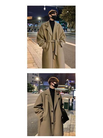 Unisex Over-the-Knee Wool Trench Coat - Mid-Length, Stylish High-End Winter Outerwear