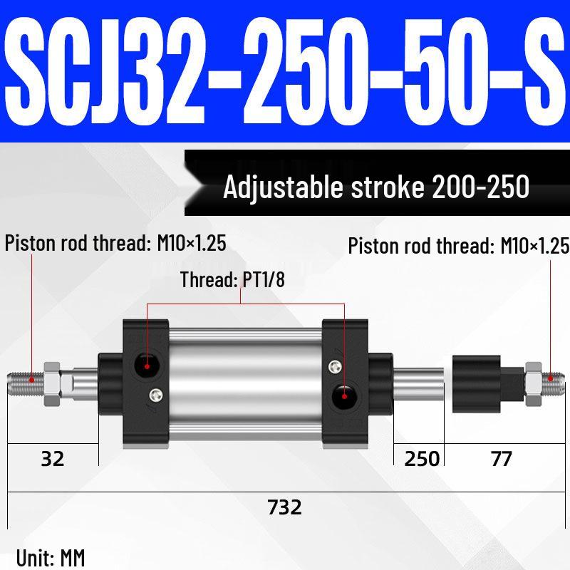 SCJ Adjustable Stroke High Thrust Pneumatic Cylinder SCJ32-160