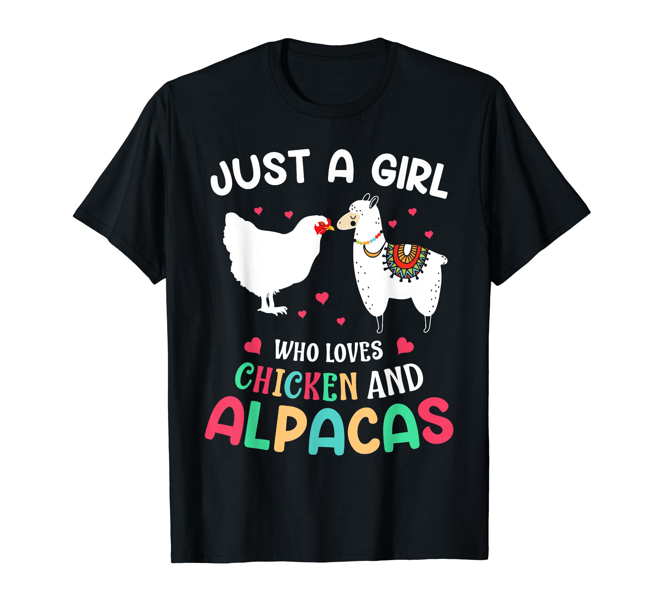 

A girl who loves chickens and alpacas T-shirt чорний