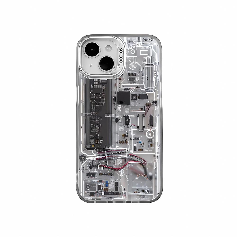 Geavanceerde Printplaat Telefoonhoesje voor iPhone 16 15 14 13 12 11 Pro/ Max/Plus Schokabsorberende Cover Case Coque For iPhone 11