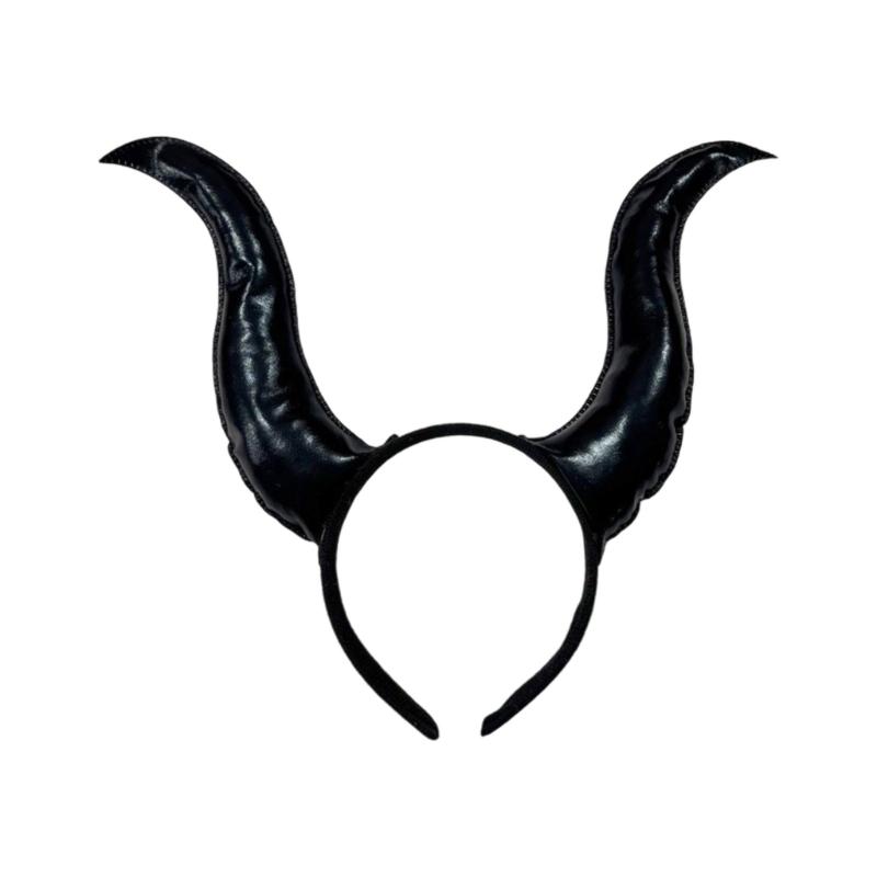 Halloween Cloth Devil Horn Headdress Nonslip Comfort Stretchable Unisex Hairband Props For Daily Use Event