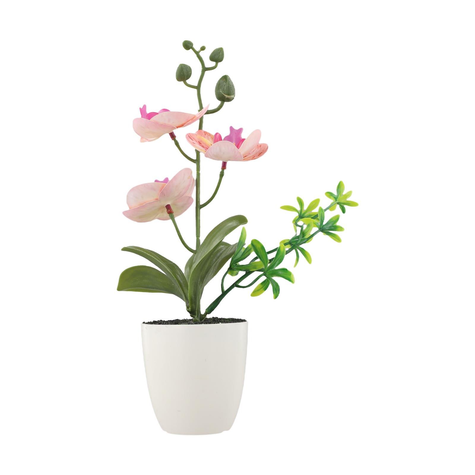 

Artificial Orchid Plant Home Decor Office Decor Compact Design spot orange