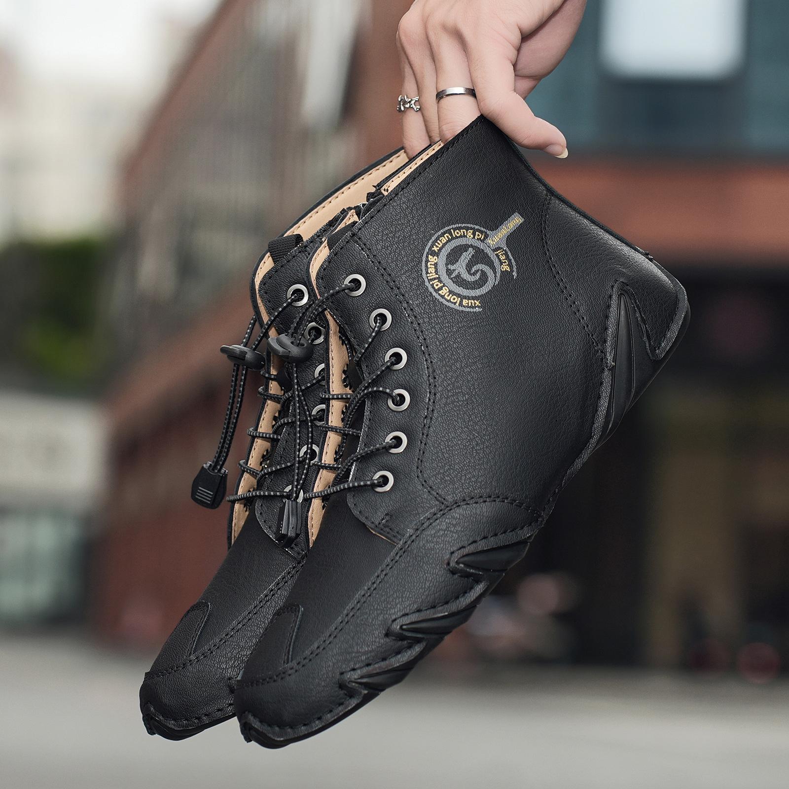 

High-Top Shoes Casual Velvet Martin Boots Thermal Men S Shoes 48 чорний