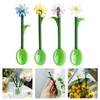Transparent Glass Stirring Spoon With Elegant Flower Head Colored Stirrer For Coffee Tea Cocktails Head Resistant