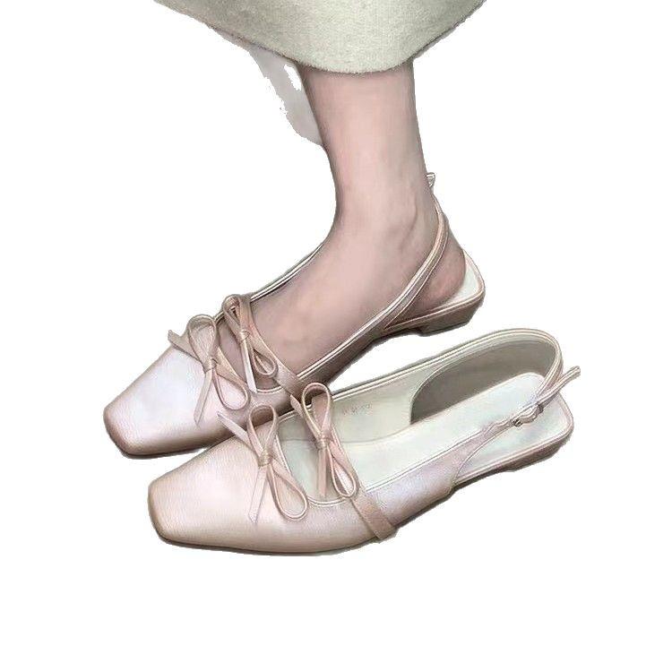 Baotou Sandals Women's Summer New French Stunning Fairy Style Evening Thick Heel Silver Single Shoes Temperament High Heels