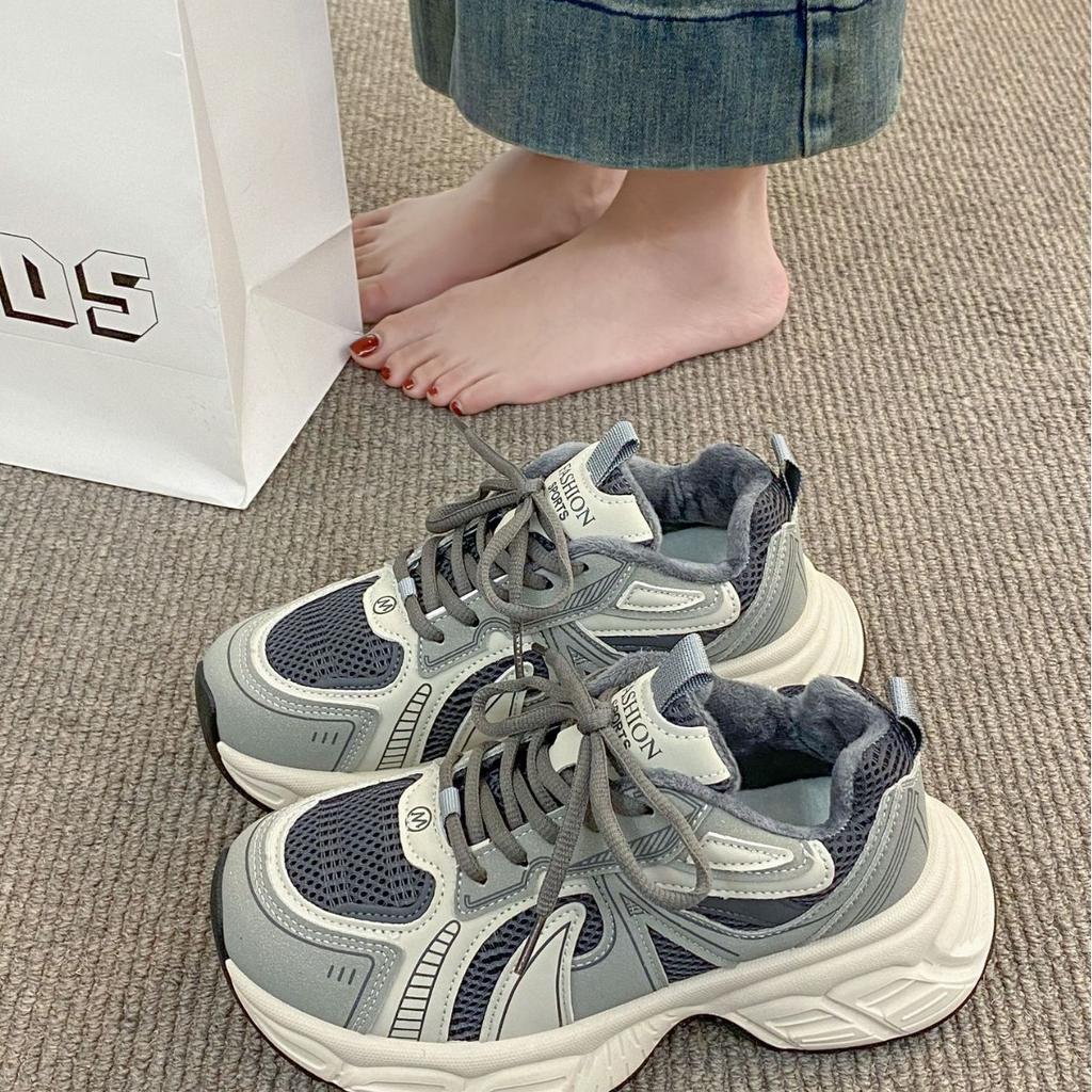 Paris popular dad shoes women 2025 spring and autumn new cotton shoes small height increase comfortable lightweight sports casual shoes