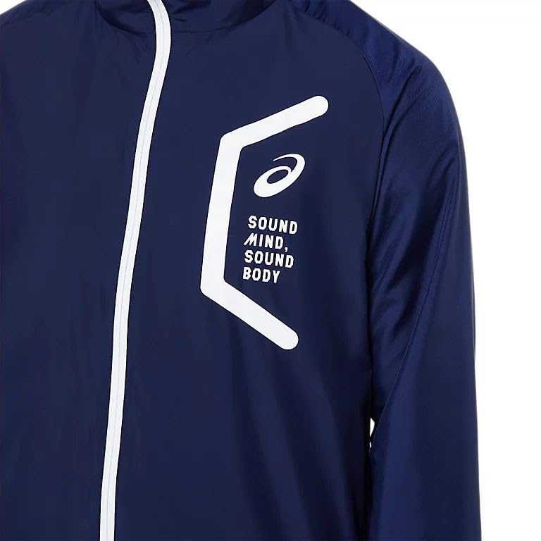 Training Wear Breaker Jacket 2031E061 Peacoat 2XL [Asics] Tricot-Lined (Slim/Recycled Material) Men's