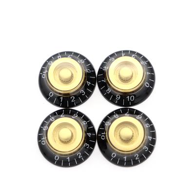 4Pcs Electric Guitar Bass Top Hat Speed Control Volume Knobs for EPI LP Electric Guitar Bass Black