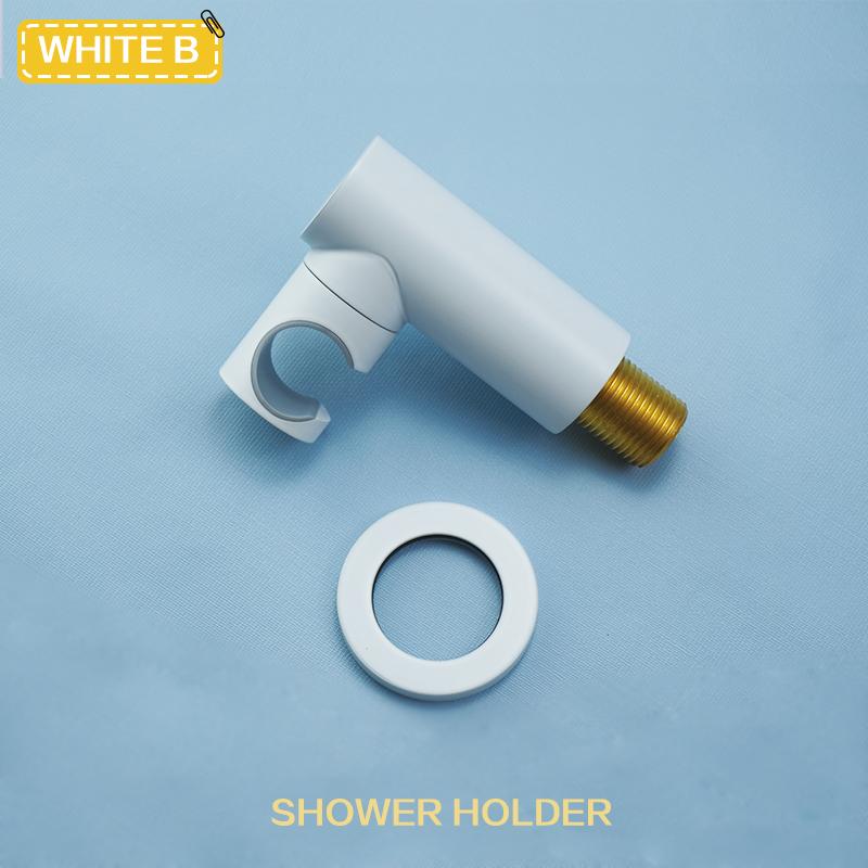 Brass White Handheld Shower Head Bathroom Round and Square Adjustable Stand Handheld Shower Head Wall Mounted Faucet Accessories