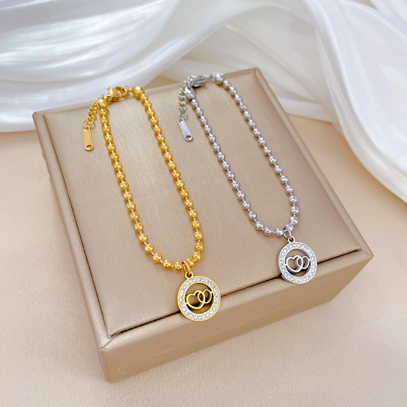 Dongmen Personalisierter Runder Perlen Doppelring Liebesarmband Damen Retro Freundin Geburtstagsgeschenk