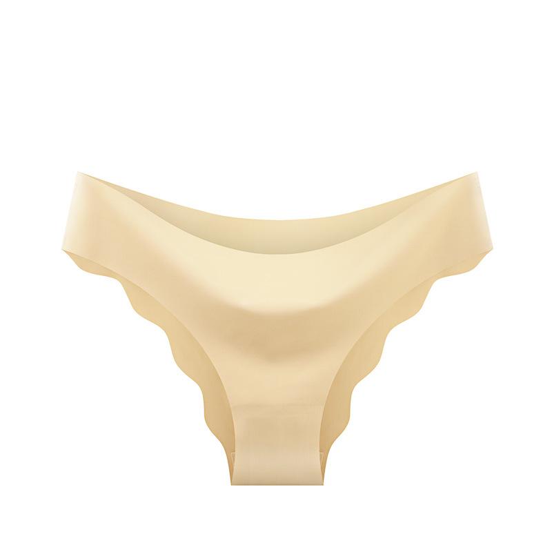 Traceless One-Piece Ice Silk Women'S Bikini Panties Wavy Edge Breathable Girls Large Size Briefs