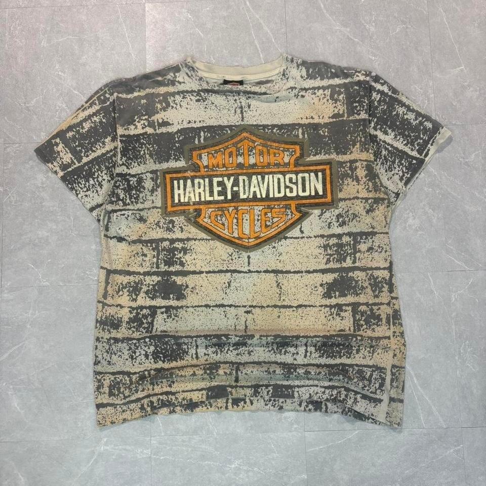 1990 s Harley Davidson brick wall all over print tee #biker Unisex T-Shirt XXL