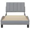 Bed Frame Without Mattress  Hanko  Light Grey 90x190 Cm Fabric