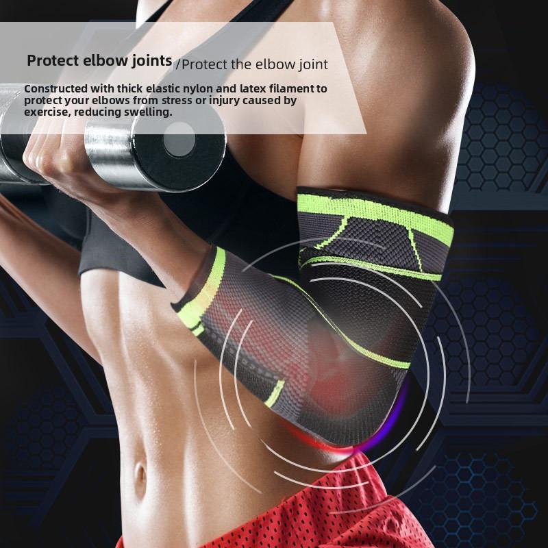 Outdoor-Sportarten Fitness Pflege Ellenbogen Schweiß Atmungsaktiv Nylon Gestrickte Ellenbogenbandage Elastischer Druckgurt Rutschfeste Schutzausrüstung