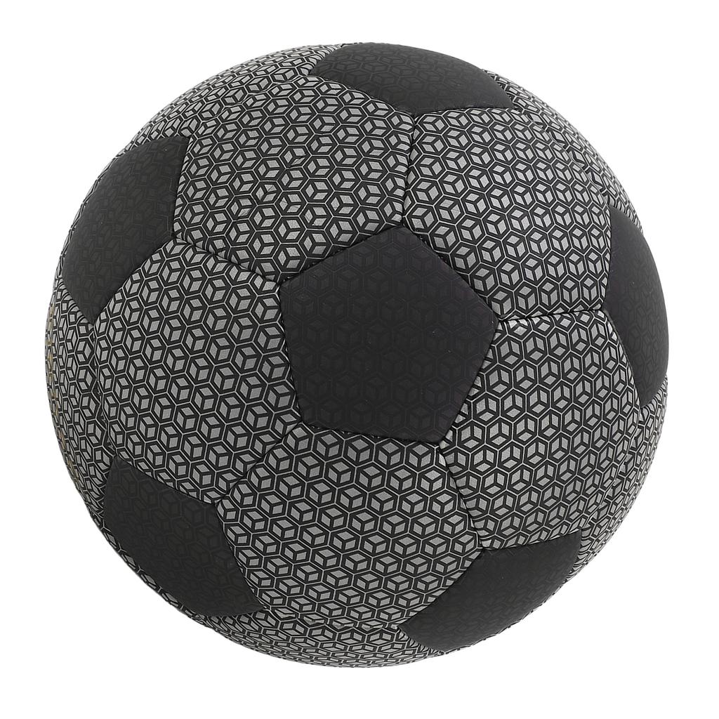 Reflective Soccer Ball PU Leather Durable Wear Resistant Reflective Football for Indoor and Outdoor School Training