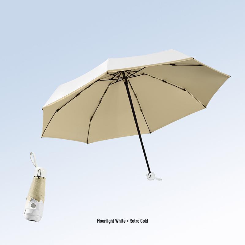 Ultralight Five-Fold Pocket Umbrella: Mini Black Glue Sunshade for Rain or Shine