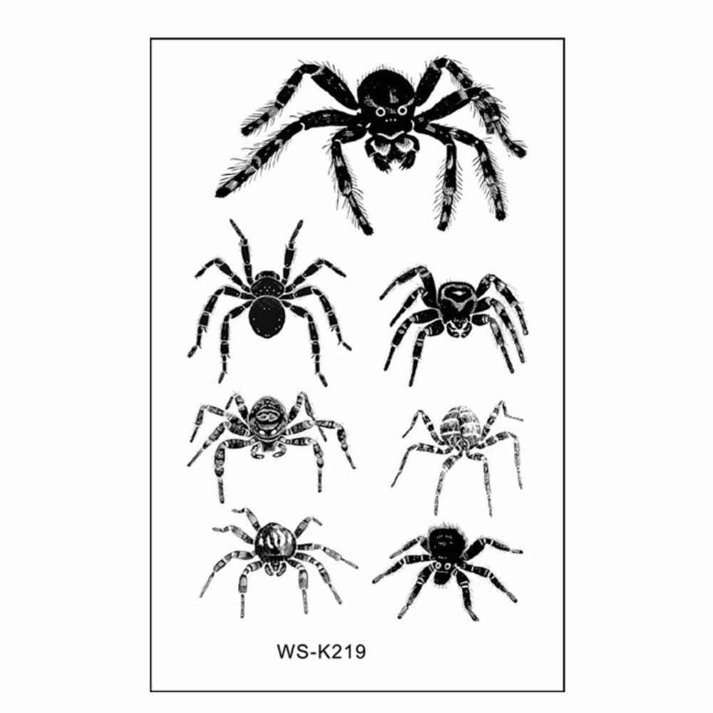 Waterproof Spider Tattoo Realistic Halloween Face Tattoo Body Art Body Tattoo Stickers Face Makeup