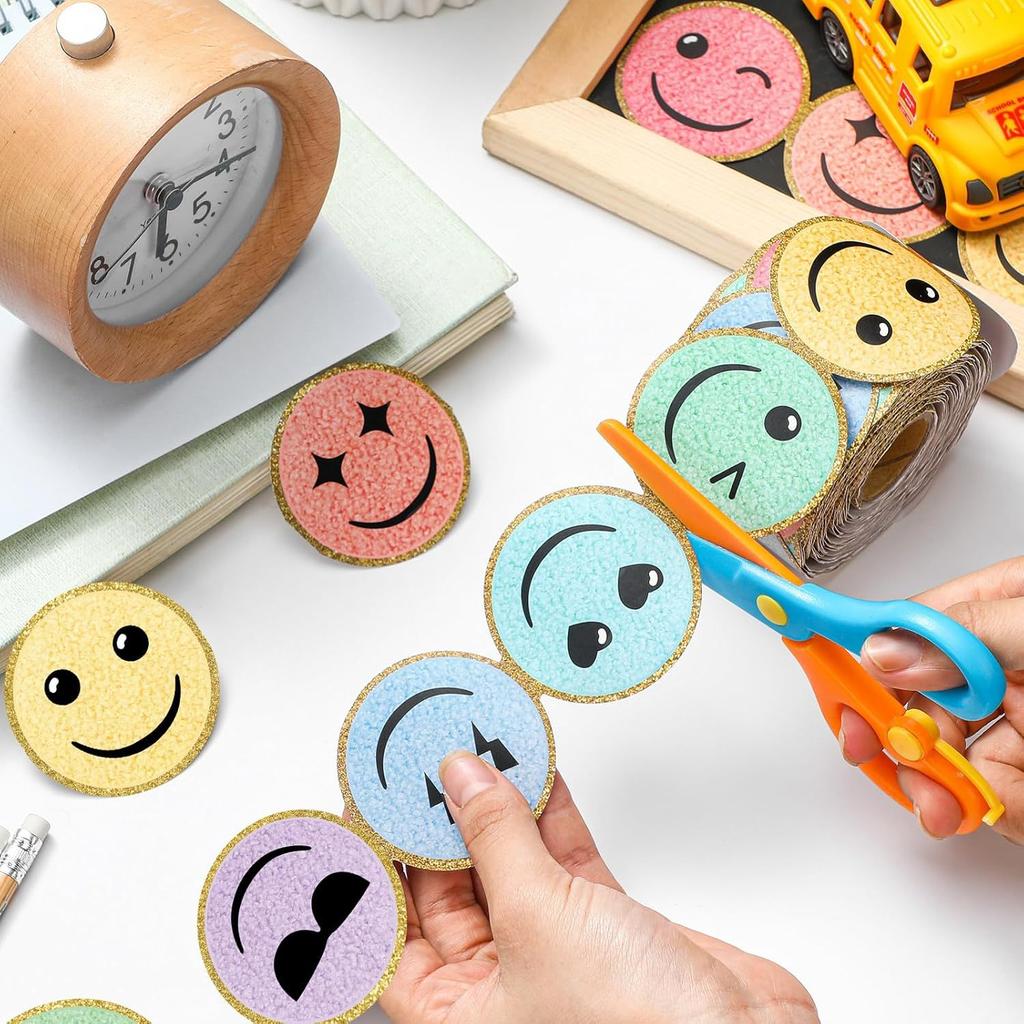 1roll Happy Stickers Color Smile Bulletin Board Decorative For Back To School Classroom Blackboard Decoration Stationery Sticker
