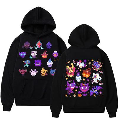 Halloween Limited Edition Cartoon Pokémon Game Autumn/Winter Q-Edition Hoodie 2025 Men/Women Original Sweater Long-sleeved Top