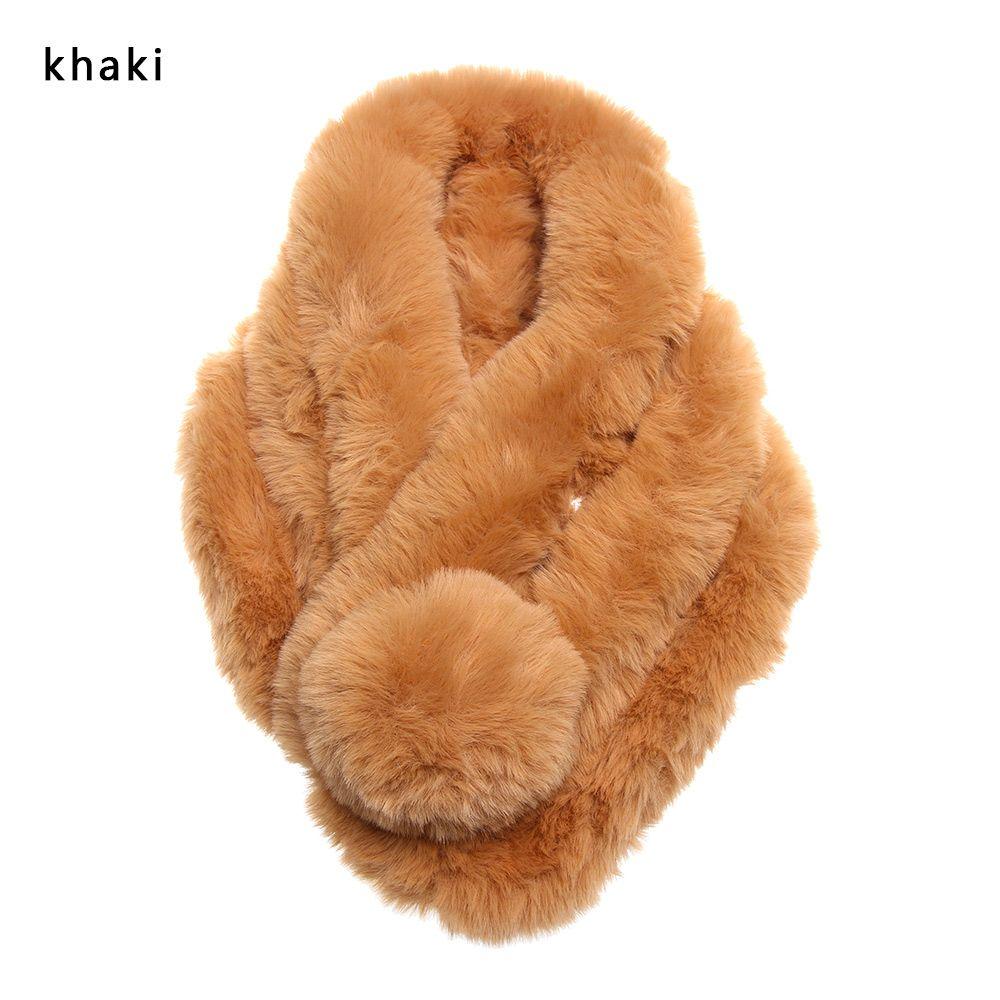 Bonbonfarbe Winddicht Bequem Verdicken Warm Schal Kunstpelz Schal Mantelkragen Plüschschals