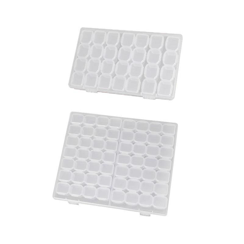 56-Grid Detachable Nail Art Storage Box, Transparent PP Organizer for Jewelry & Small Parts