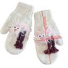 Adorkable Thicken Mitten with Braids Knit Gloves Protect from the Cold Cartoon Clown Unisex Full Finger Glove