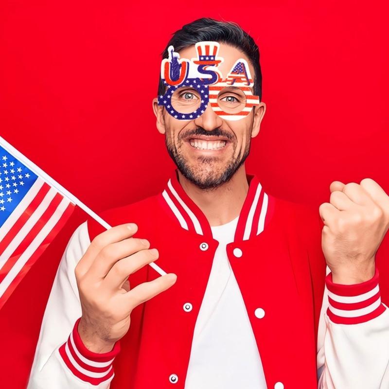 Amerikanischer Unabhängigkeitstag Brillen Party Feiern mit Stil und Geist Festlichkeiten US-Buchstabe Dekorationen