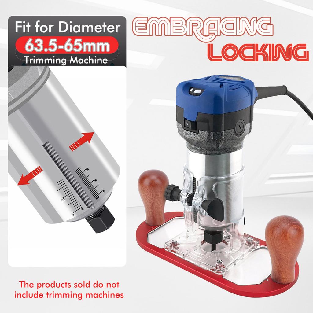 Router Fixed Base Adjustable Depth Aluminum Alloy Trimmer Base for 65mm Trimming Machine Trimming Machine Fixed Base