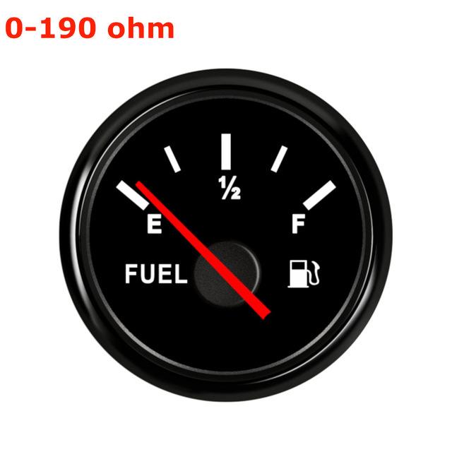 Stainless Steel Marine Fuel Level Gauge Sensor 150-600mm fit Boat Car Fuel Level Gauge Meter 0-190ohm Red Backlight 9-32V