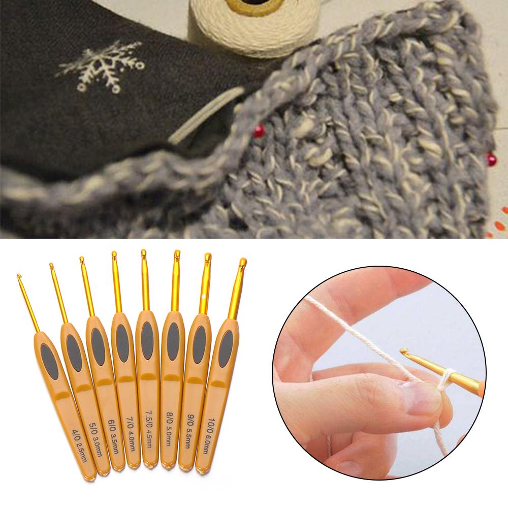 2.5mm-6mm Handmade Aluminum Yarn Crochet Crochet Hooks Weave Tools Knitting Needles