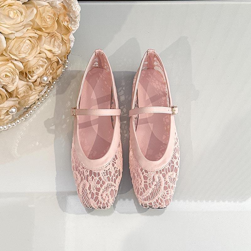 Scarpe Basse da Ballerina in Rete da Donna Mary Jane Slip-On Casual Traspiranti Ballerine da Donna Estive Punta Quadrata Chiusa Mary Jane Scarpe Eleganti