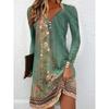 QICED Fashion Autumn Winter Long Sleeve V-Neck Casual Dresses