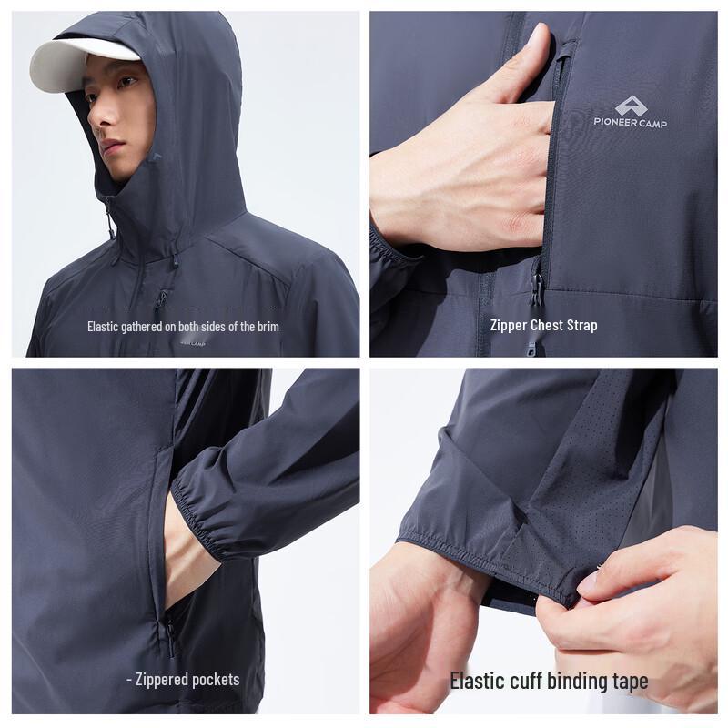 Tuoluzhe Fengdie Men's Lightweight Hooded UV Protection Jacket