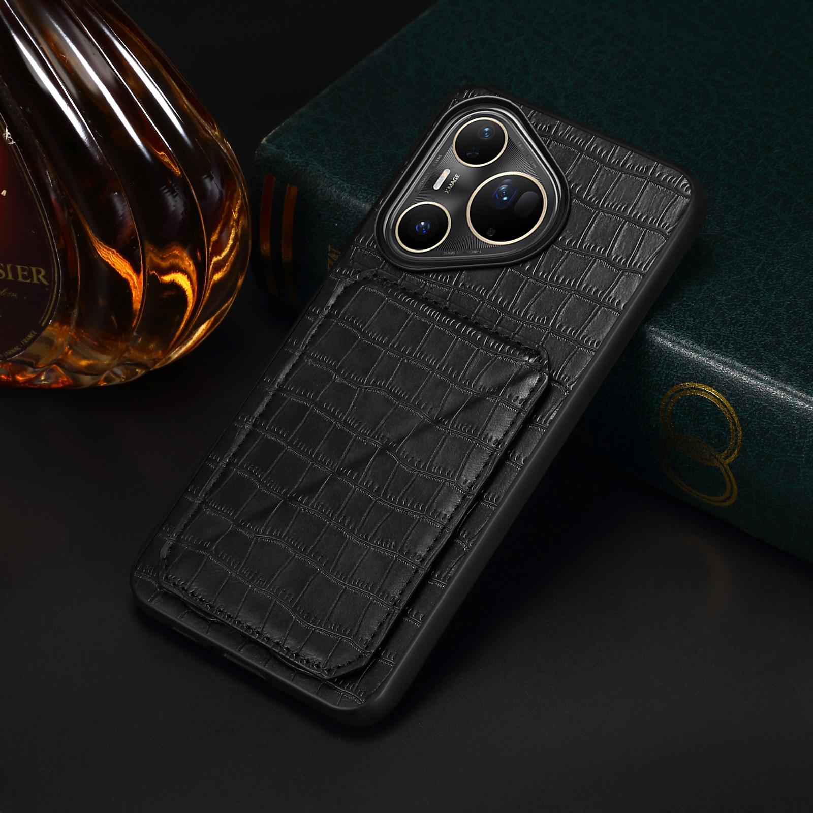 

Card Holder PU Leather Case for Huawei Pura 80 Ultra Pura70 Pro Plus P60 Mate 70 Mate60 Pro 50 40 Crocodile Pattern Phone Cover Huawei Mate 60 Pro+ чёрный