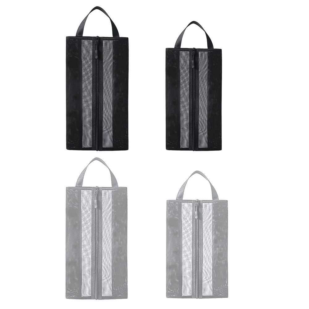 2Pcs Zipper Closure Travel Shoe Bags Breathable Sneaker Carrier Pack Portable Shoes Organizer  Beach