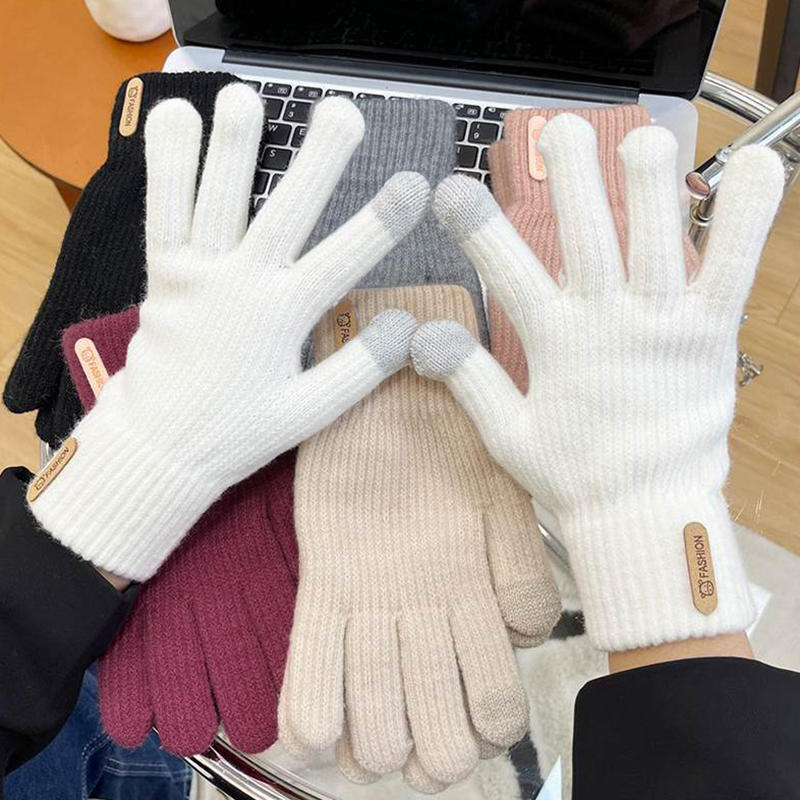 Gloves for Women in Winter, Thickened Cotton for Warmth, Yarn for Cycling in Autumn and Winter, Men and Women for Winter Insulat