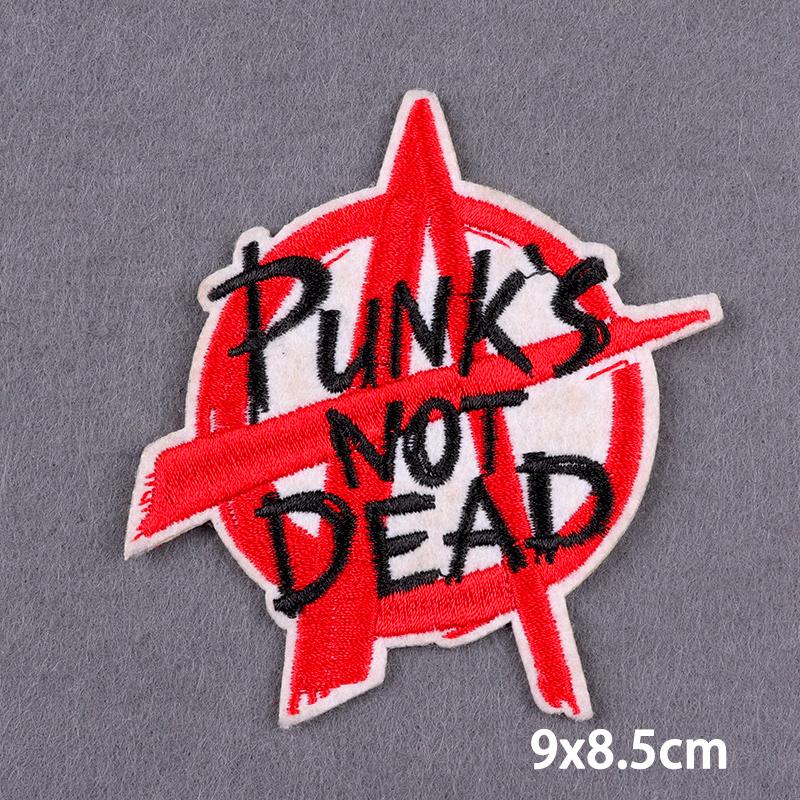 Red Fusible Patches Hiphop Iron On Thermoadhesive Patches For Clothes Cross Skull Embroidery Patches For Jacket Logo Applique